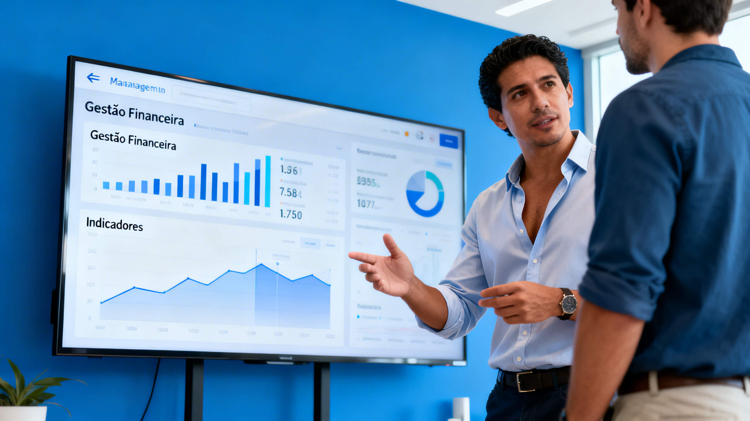 consultor apresentando relatório financeiro