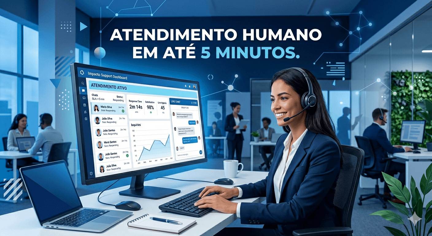 Atendimento de chat em até minutos 