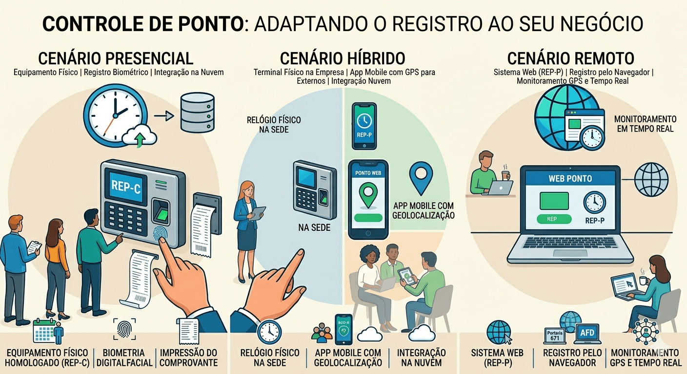 Cenários para relógio de ponto digital em pequenas empresas