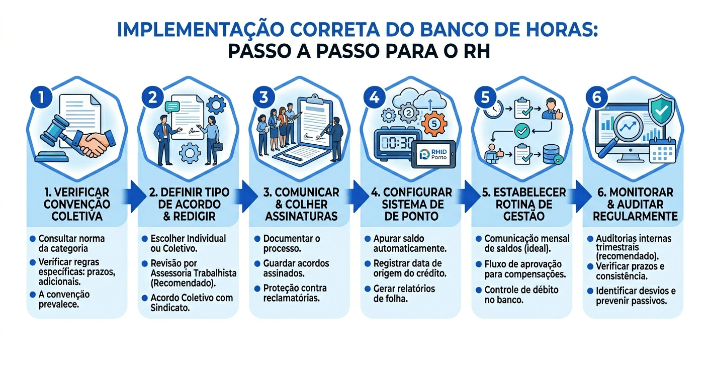 implementação de banco de horas passo a passo