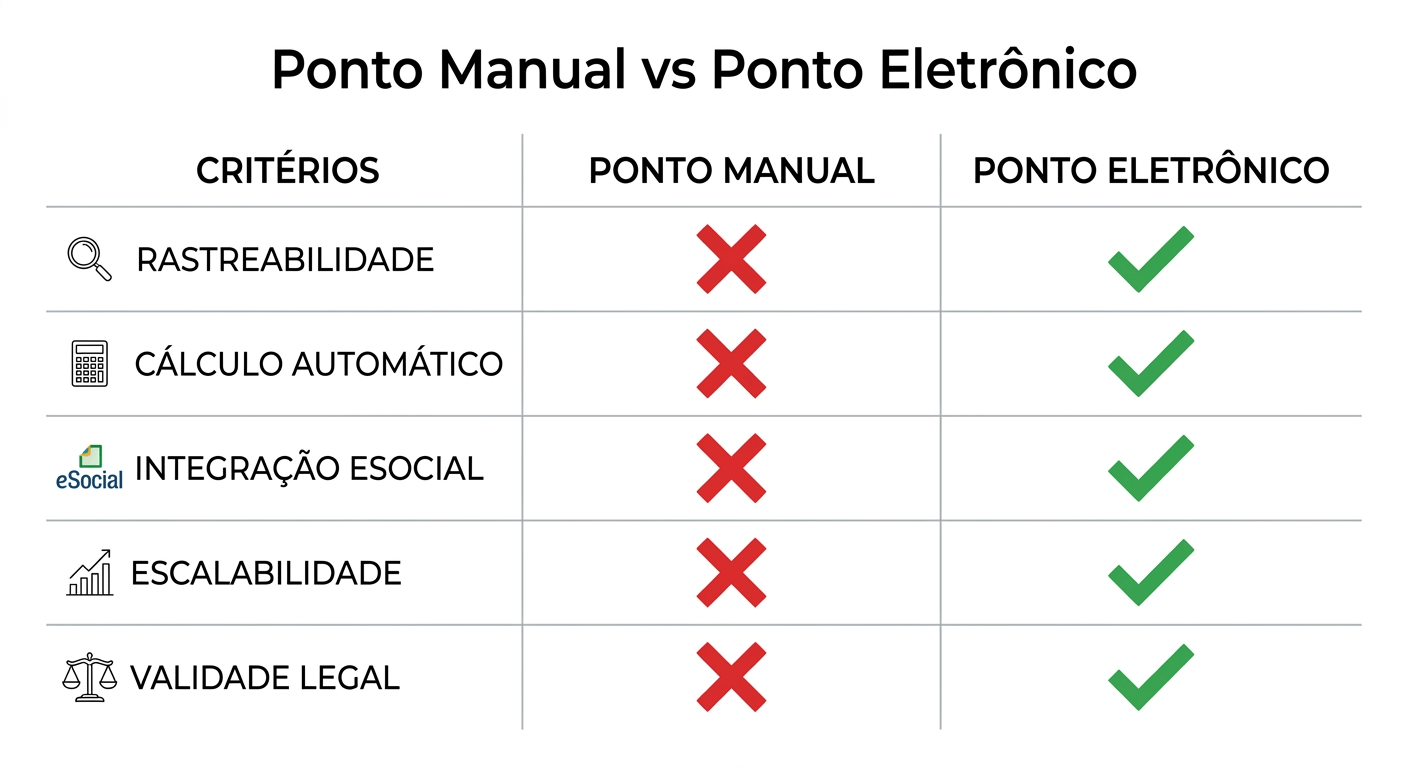 ponto manual vs ponto eletrônico () ponto manual vs ponto eletrônico ()