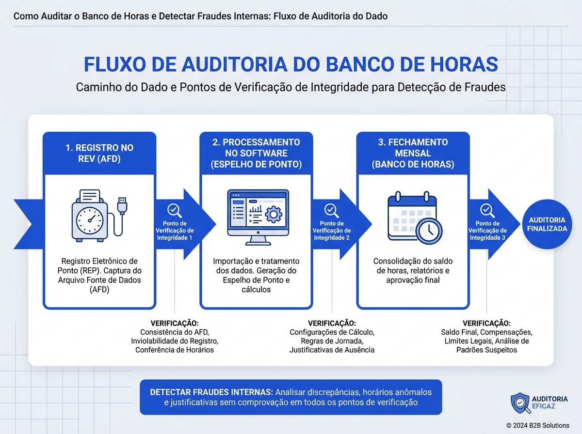 Fluxograma de auditoria de integridade do banco de horas