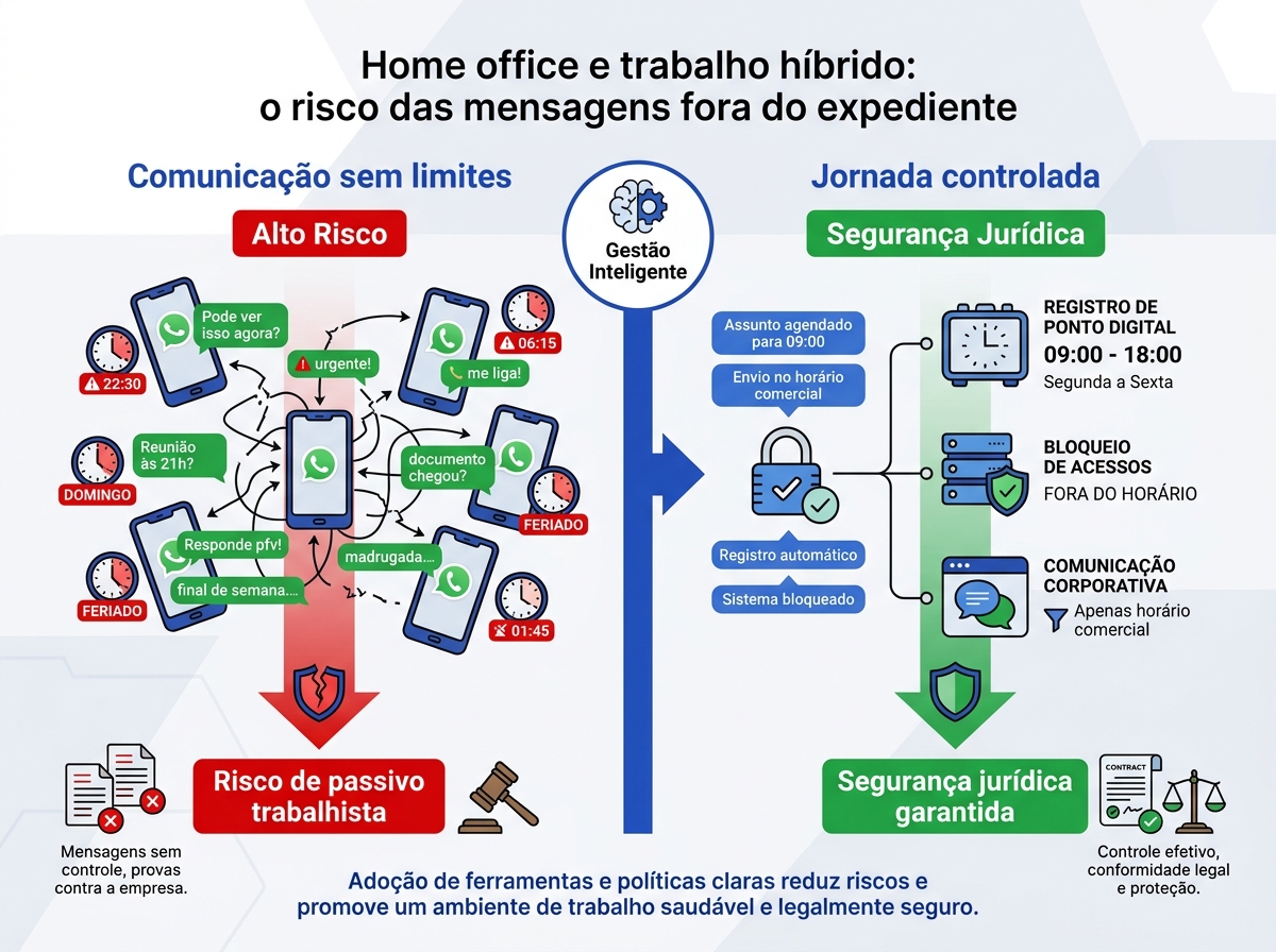 Infográfico comparativo de risco trabalhista na comunicação interna