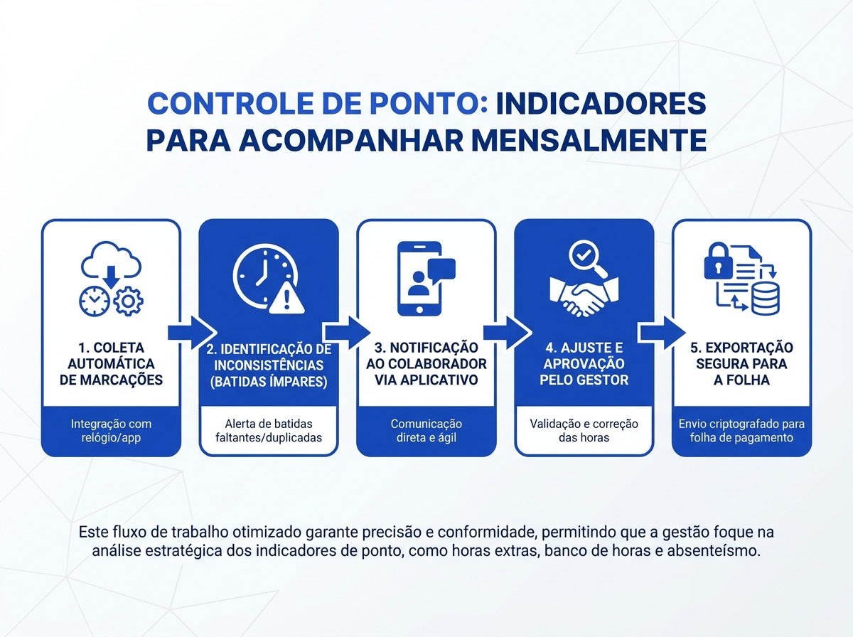 Fluxograma do processo de tratamento de inconsistências no controle de ponto