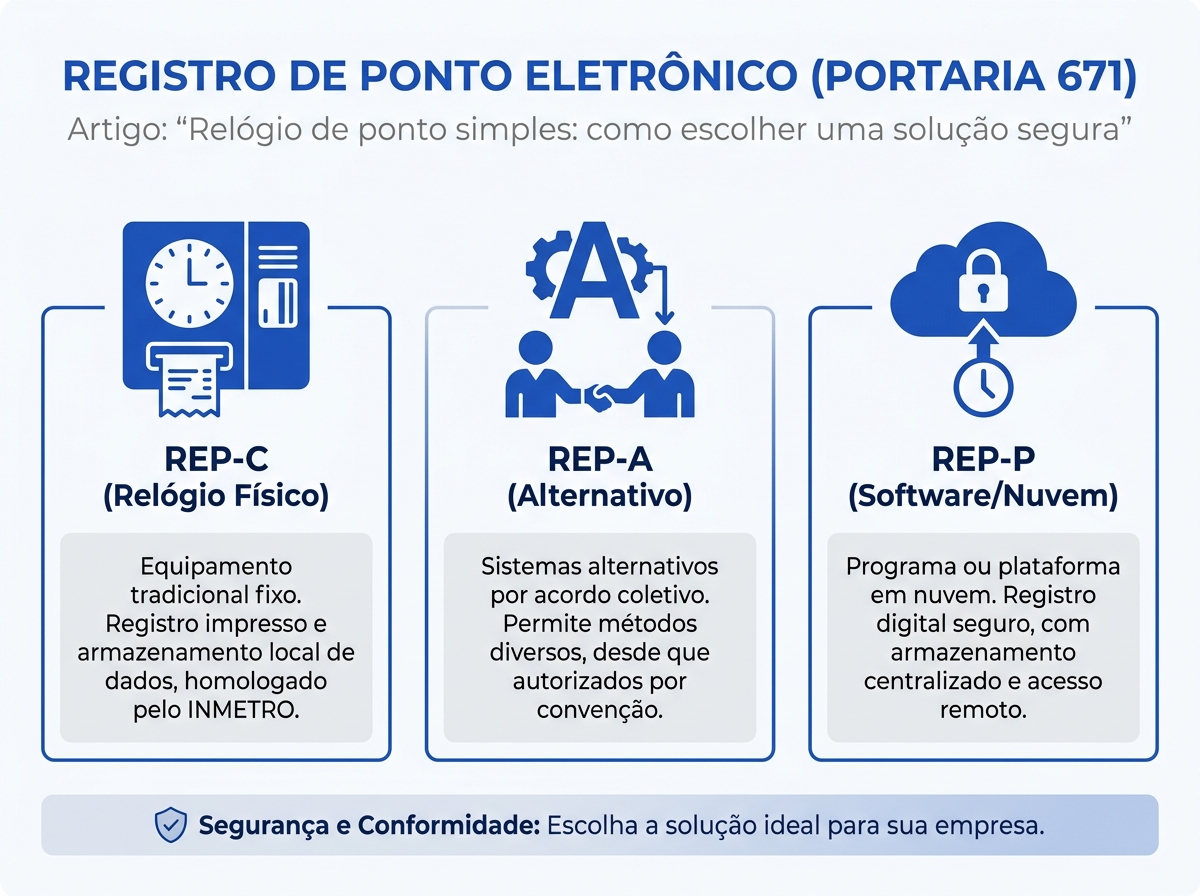 Infográfico explicativo das categorias REP-C, REP-A e REP-P da Portaria 671