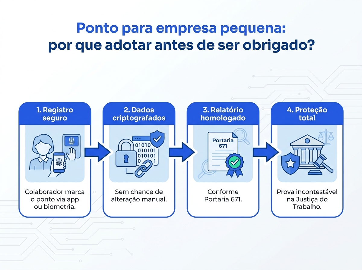 Fluxo de segurança jurídica do ponto digital para pequenas empresas